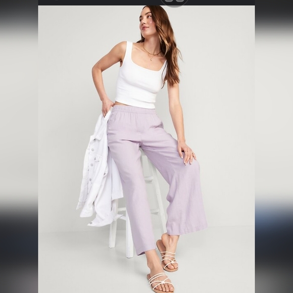 Lucy Paris Pants - NWT $90 Lucy Paris High Rise Pull On Style Wide-Leg Pants Size L